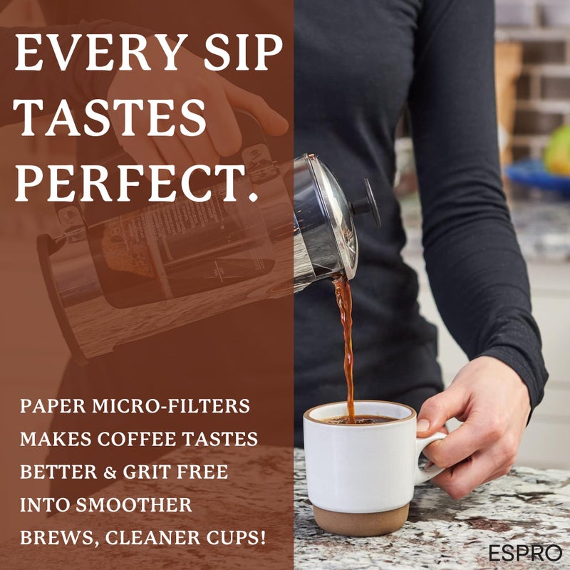 ESPRO 100 Count Coffee Paper Filters - for ESPRO Coffee French Press, P3/P5/P6/P7, 32 Ounce - Image 5